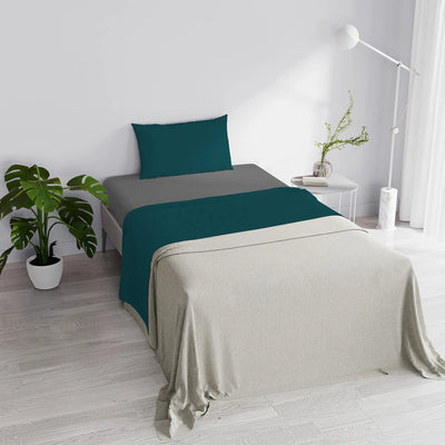 Completo Lenzuola in Puro Cotone Tinta Unita Colors Double - Varie Dimensioni