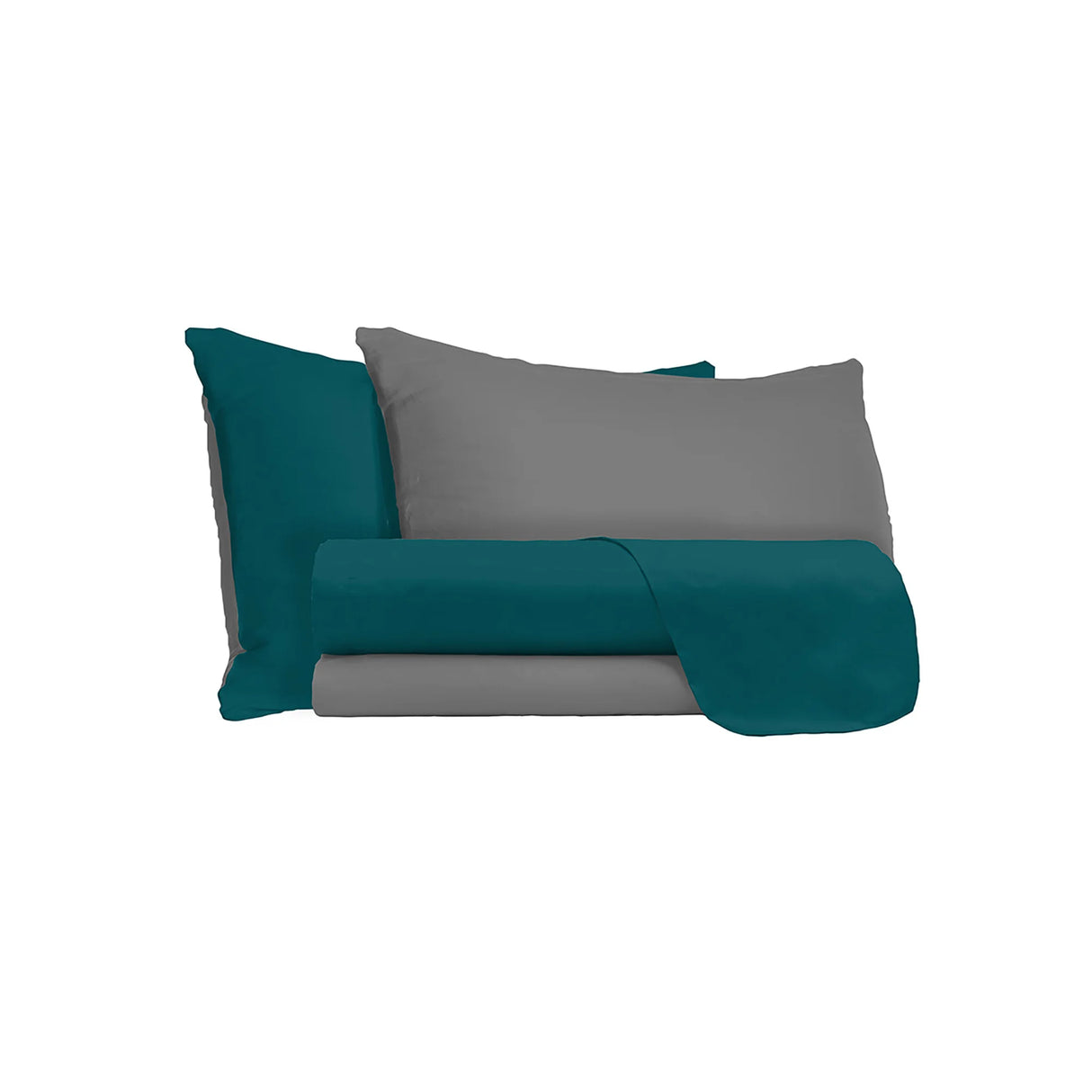 Completo Lenzuola in Puro Cotone Tinta Unita Colors Double - Varie Dimensioni