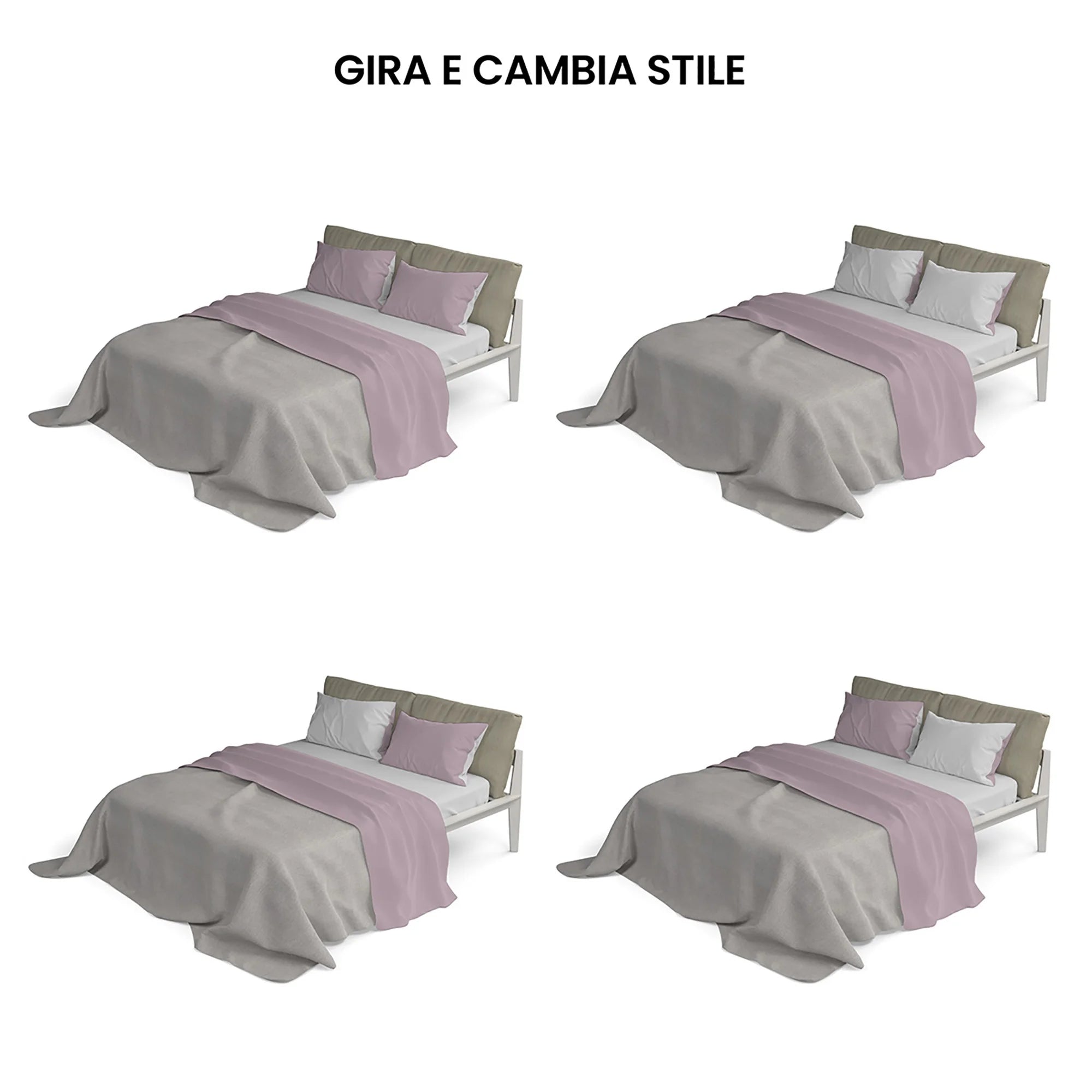 Completo Lenzuola in Puro Cotone Tinta Unita Colors Double - Varie Dimensioni