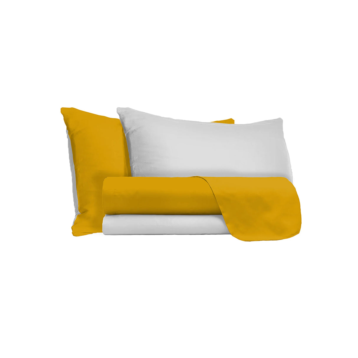 Completo Lenzuola in Puro Cotone Tinta Unita Colors Double - Varie Dimensioni