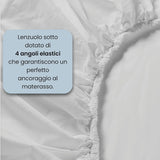 Completo Lenzuola in Puro Cotone Tinta Unita Colors Double - Varie Dimensioni
