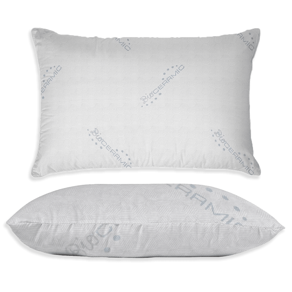 Coppia Cuscini Guanciale in Memory Foam Bioceramica Grigio Chiaro B28 - Passarelli Biancheria