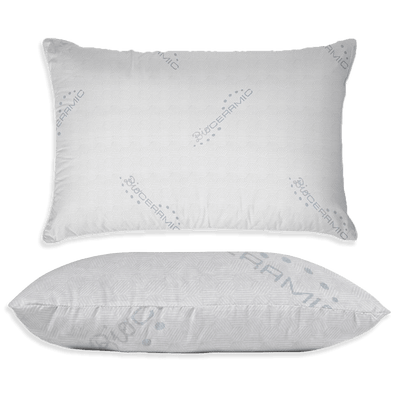 Coppia Cuscini Guanciale in Memory Foam Bioceramica Grigio Chiaro B28 - Passarelli Biancheria