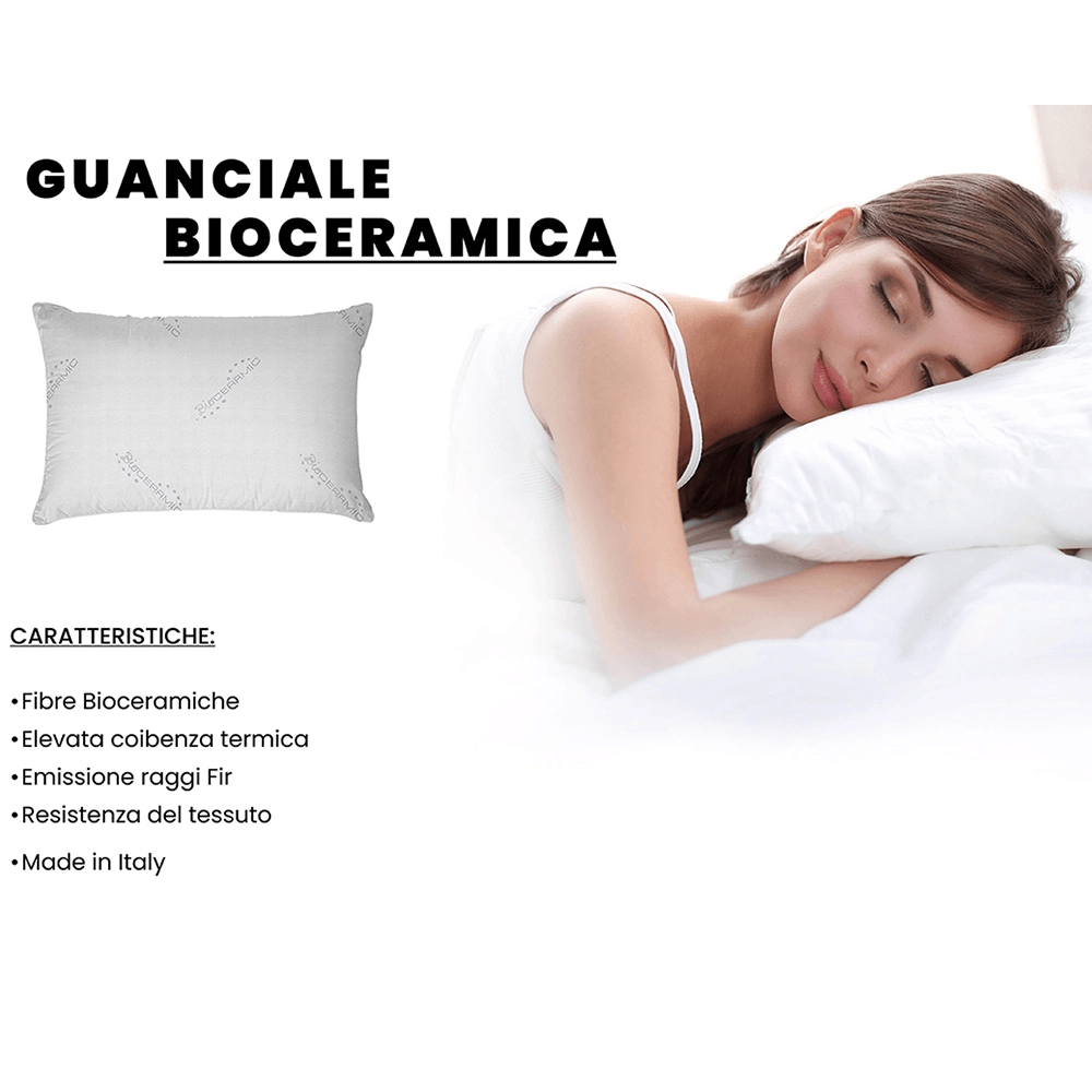 Coppia Cuscini Guanciale in Memory Foam Bioceramica Grigio Chiaro B28 - Passarelli Biancheria
