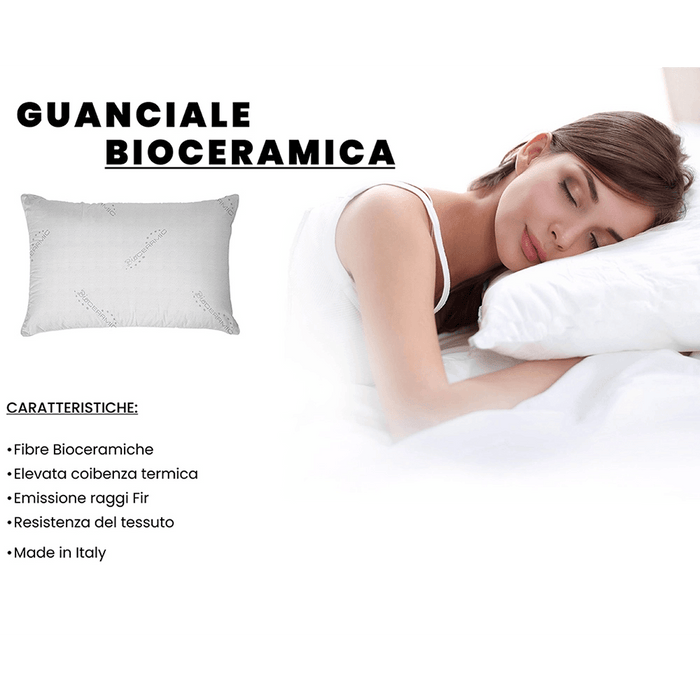 Coppia Cuscini Guanciale in Memory Foam Bioceramica Grigio Chiaro B28