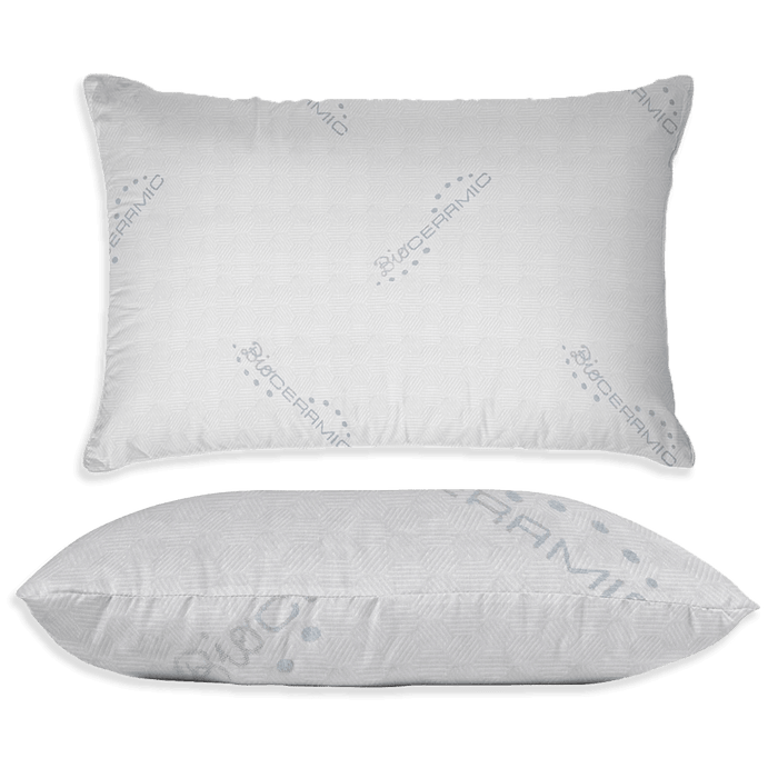 Pair of Pillows in Light Gray Bioceramic Memory Foam B28