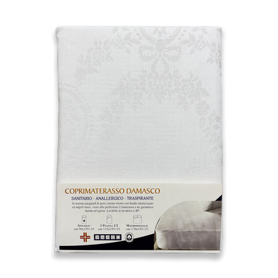 Coprimaterasso in Cotone Damasco con angoli 2501S - dimensioni varie