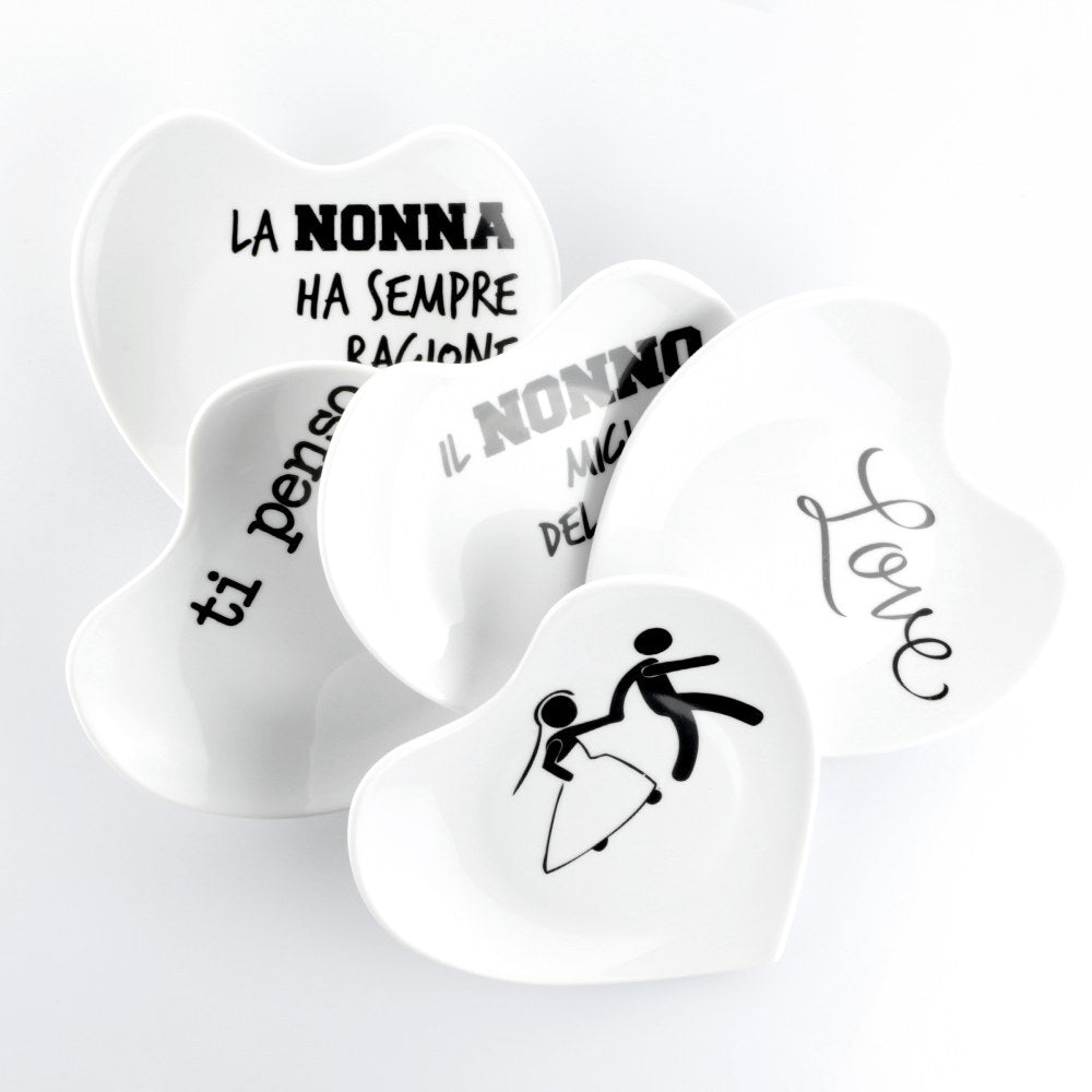 Set 2 Piatti Cuore Graffiti Nonna By Weissestal