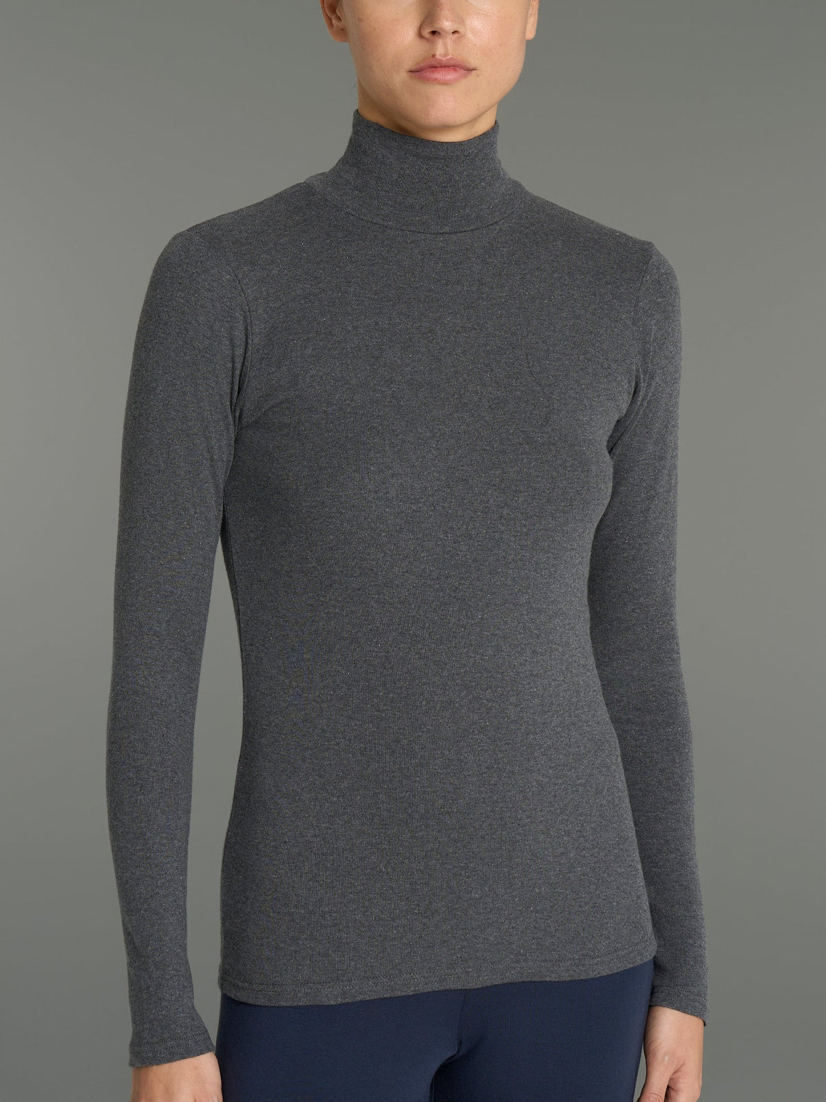 Ragno Maglietta da Donna a Collo alto in Caldo Cotone D274AZ - 07452K