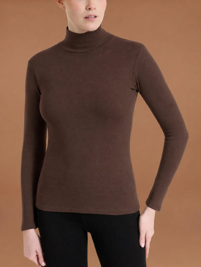 Ragno Maglietta da Donna a Collo alto in Caldo Cotone D274AZ - 07452K