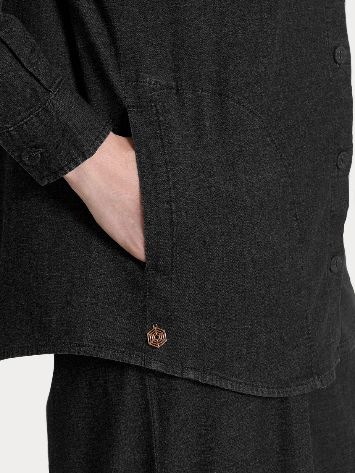 Ragno Shacket in Super Light Denim DM67SC S45