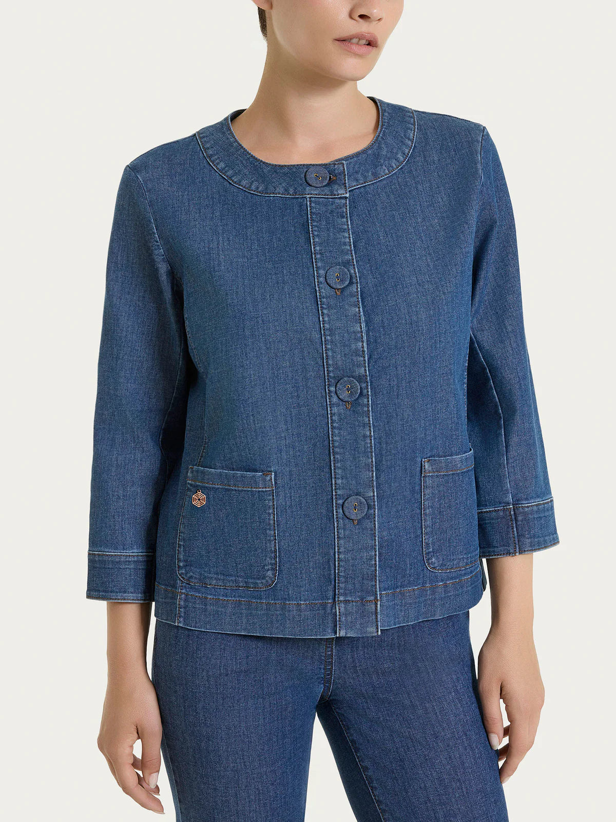 Ragno Giacca con bottoni in Light Denim DN18GW S60