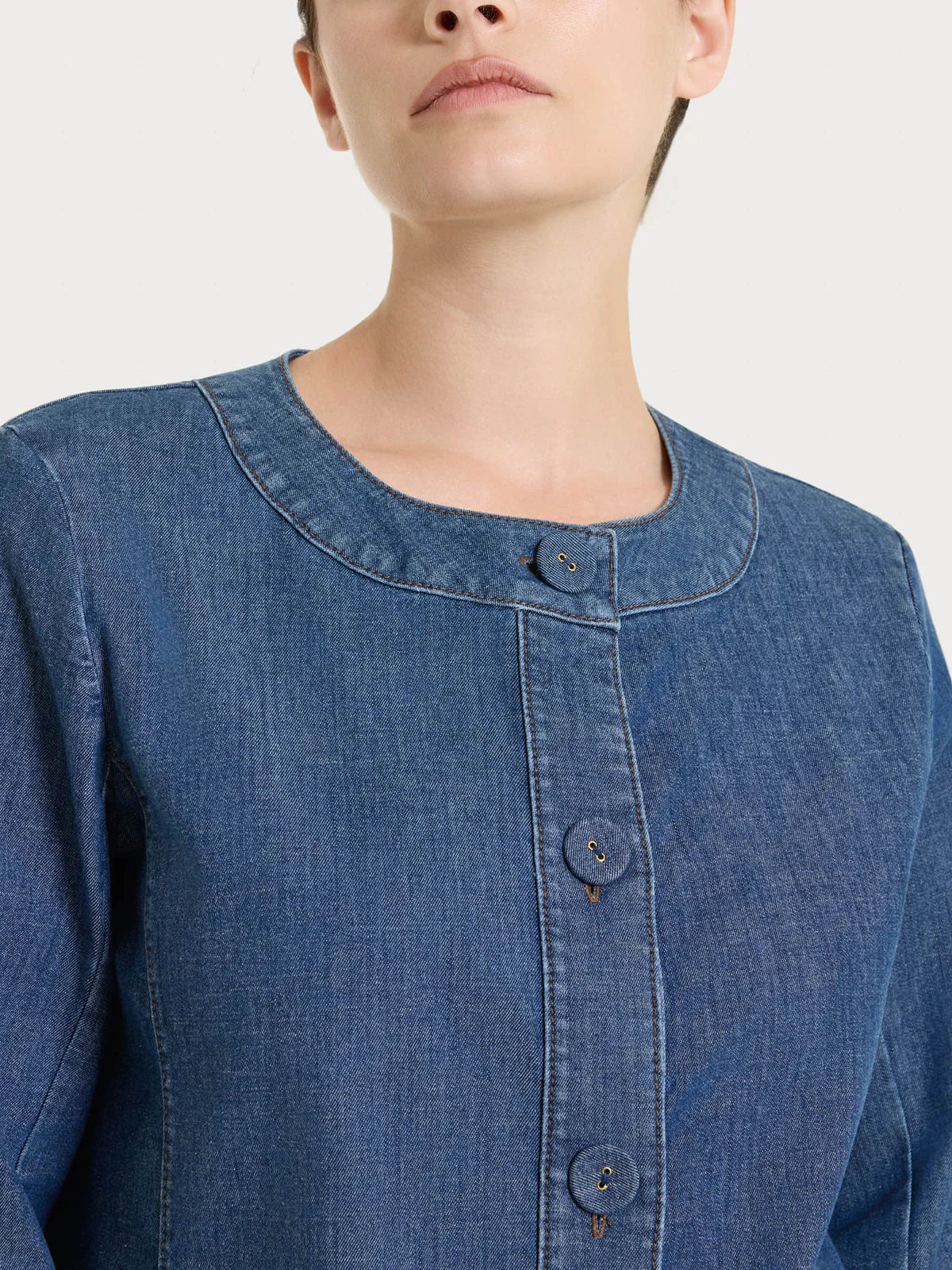 Ragno Giacca con bottoni in Light Denim DN18GW S60