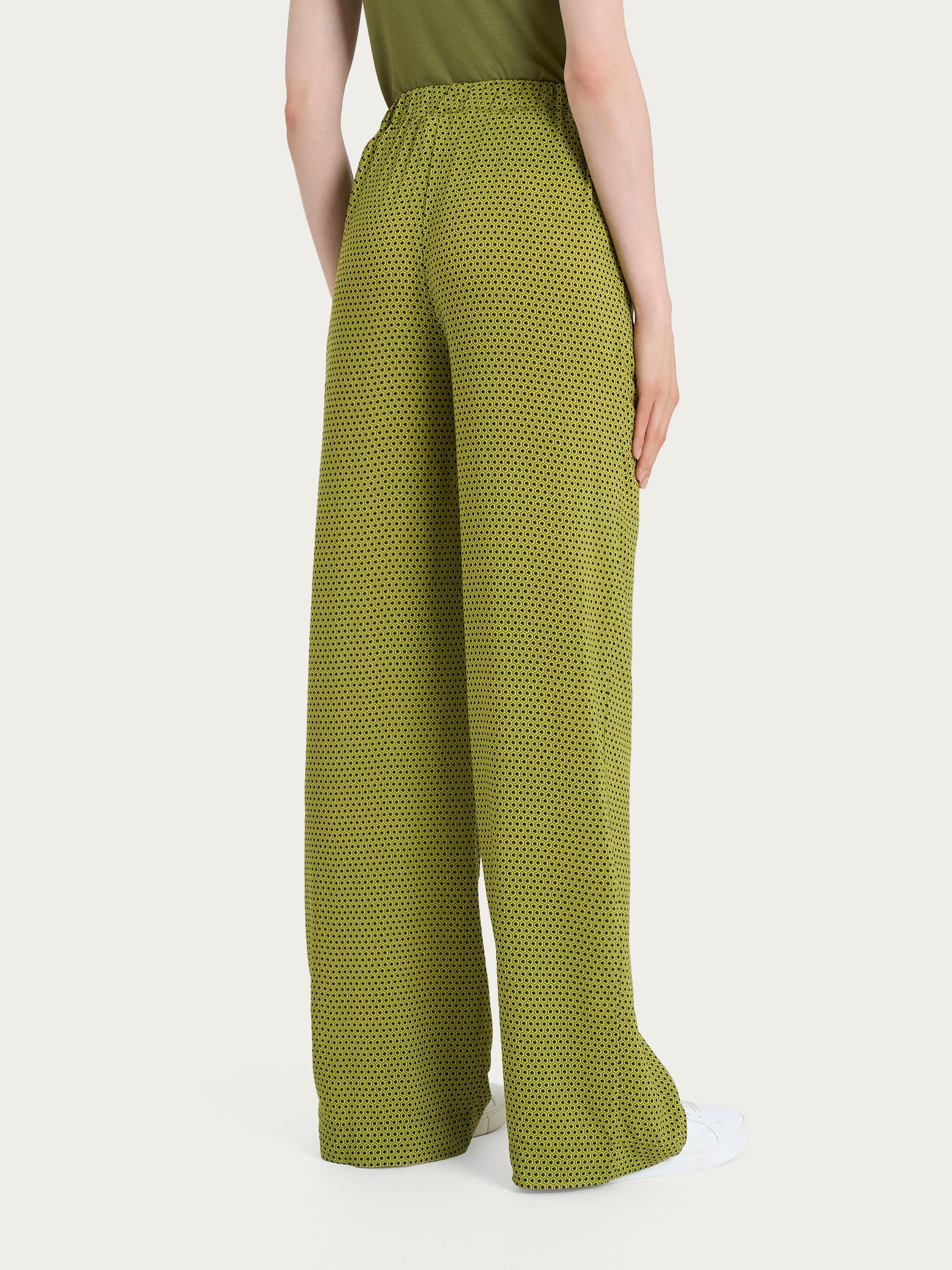 Ragno Pantalone ampio con tasche e hexagon pattern in Ecoseta DQ23PE 2504S46