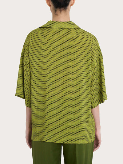 Ragno Blusa con colletto e hexagon pattern in Ecoseta DQ23SF 2504S38