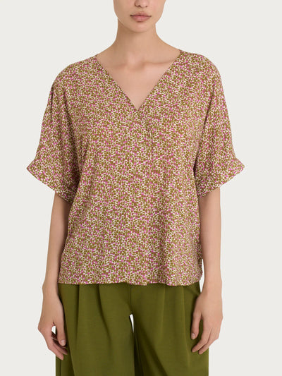 Ragno Blusa con geometric pattern e manica kimono in Ecoseta DQ25SX 2504S30