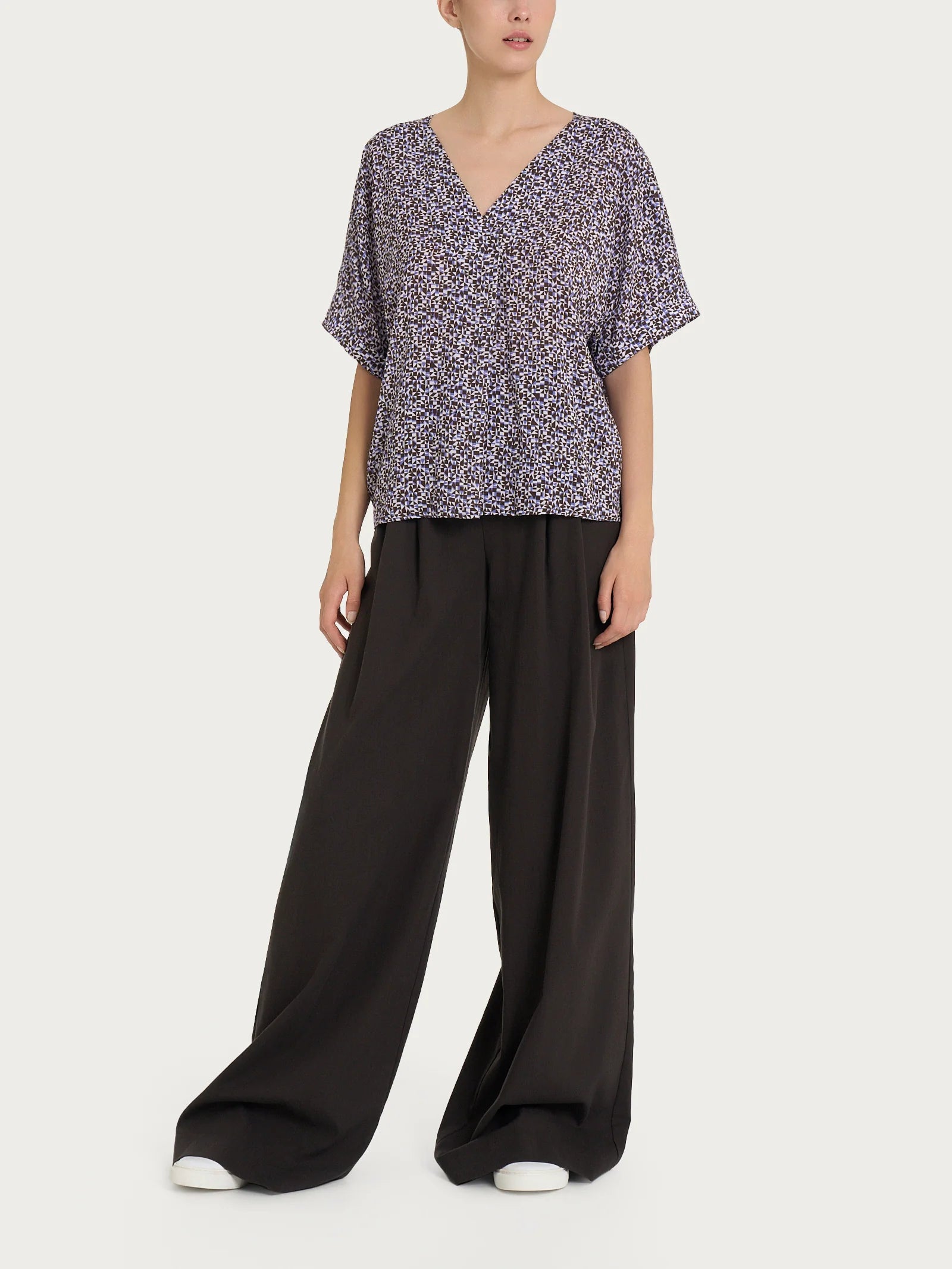Ragno Blusa con geometric pattern e manica kimono in Ecoseta DQ25SX 2504S30