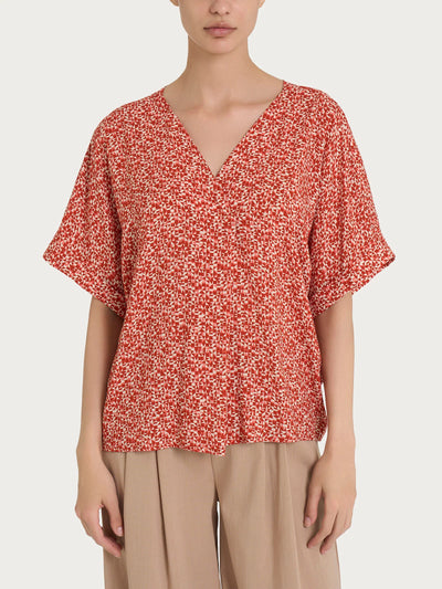 Ragno Blusa con geometric pattern e manica kimono in Ecoseta DQ25SX 2504S30