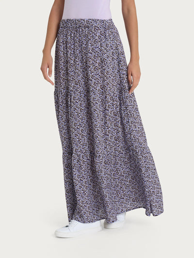 Ragno Gonna lunga con micro geometric pattern in Ecoseta DQ25UG 2504S30