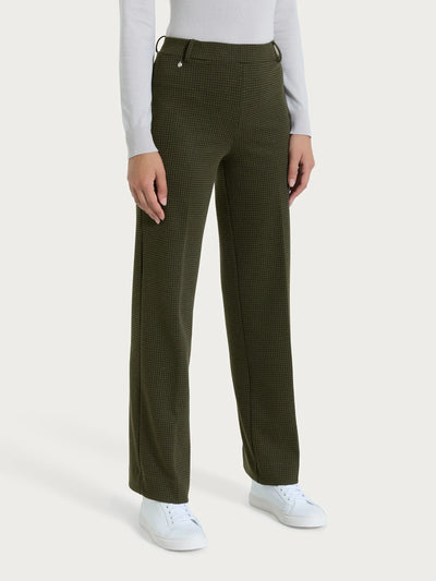 Ragno Pantalone ampio con tasche e micro check in Eco Jacquard DR49PE 2510S54