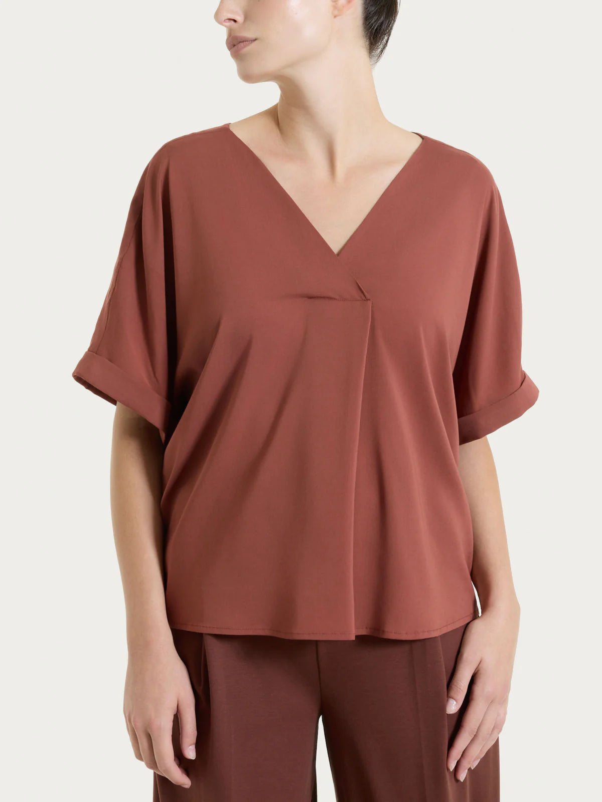 Ragno Blusa con manica kimono in Voile Stretch DS26SM S26