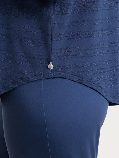 Ragno Maglietta con righe orizzontali alternate in Viscosa Summer e Lurex DS94T7 S22