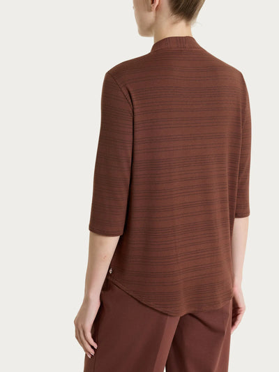 Ragno Maglietta con scollo a V e righe orizzontali alternate in Viscosa Summer DS94T8 S26