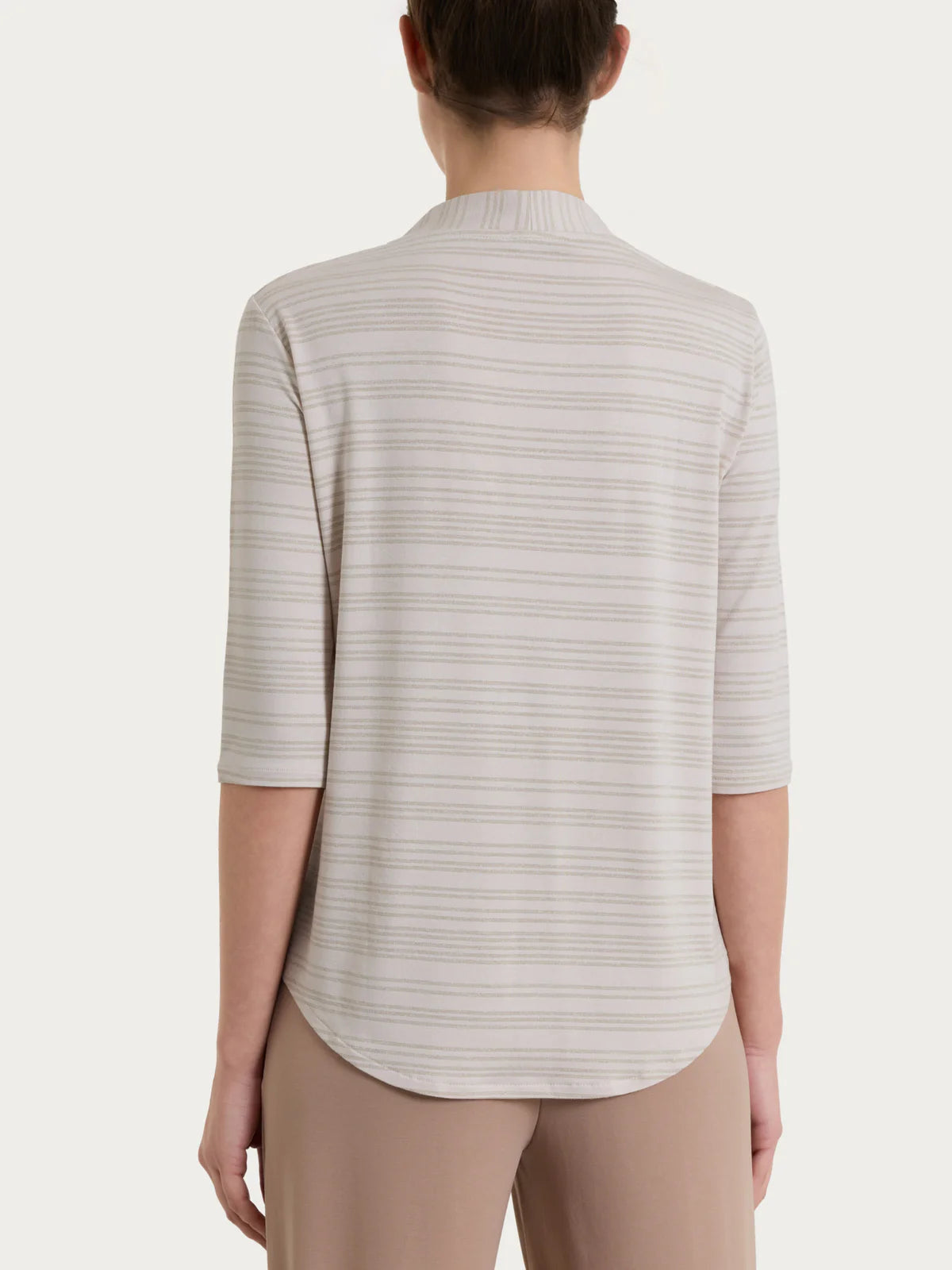 Ragno Maglietta con scollo a V e righe orizzontali alternate in Viscosa Summer DS94T8 S26