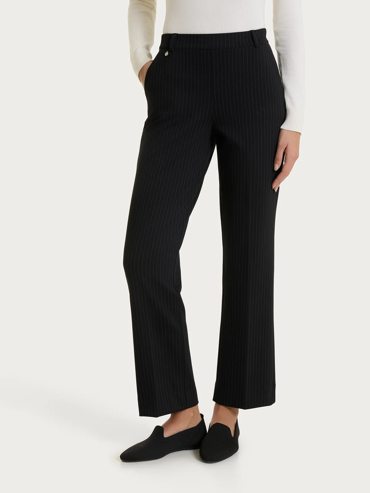 Ragno Pantalone gessato flare con tasche in Jacquard - DT59PK