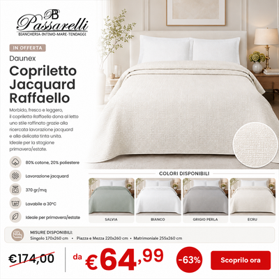 Daunex Copriletto in Cotone con Fantasia Jacquard - Raffaello - Dimensioni Varie