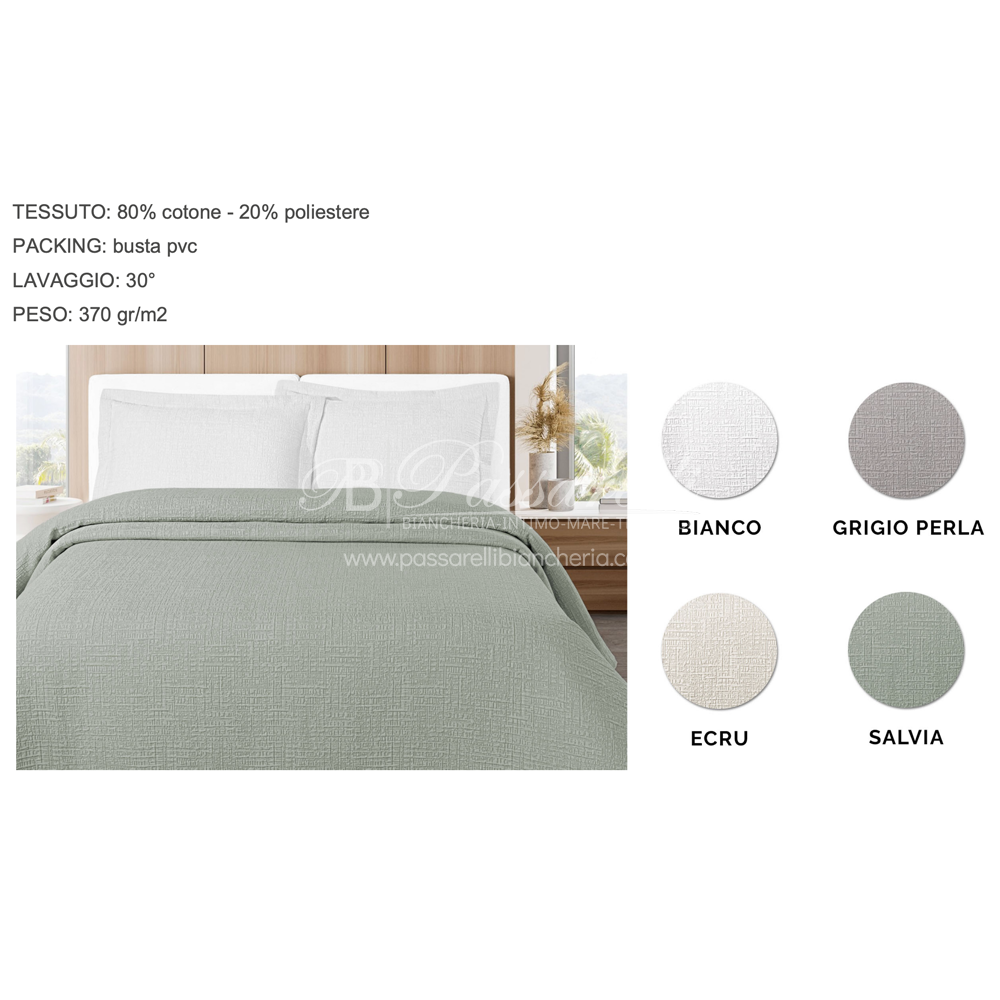 Daunex Copriletto in Cotone con Fantasia Jacquard - Raffaello - Dimensioni Varie