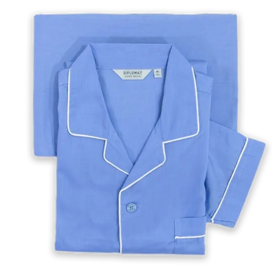 Diplomat Pigiama da Uomo Cotone Tessuto Aperto WO501 S44