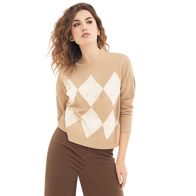 Divas Maglia Invernale Girocollo da Donna Scozzese MG407 2510S76