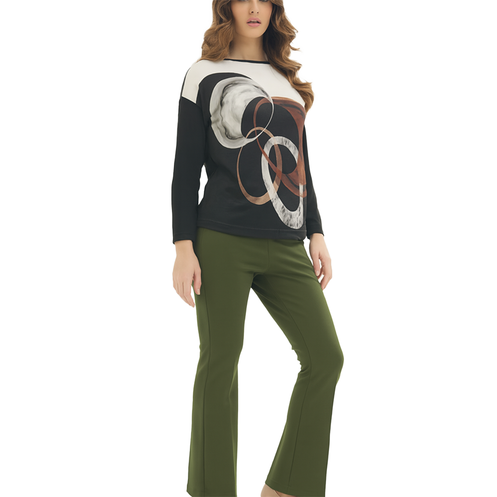 Divas Pantalone Invernale da Donna flare diagonale PN74 2510S38