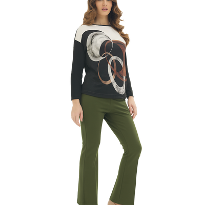 Divas Pantalone Invernale da Donna flare diagonale PN74 2510S38