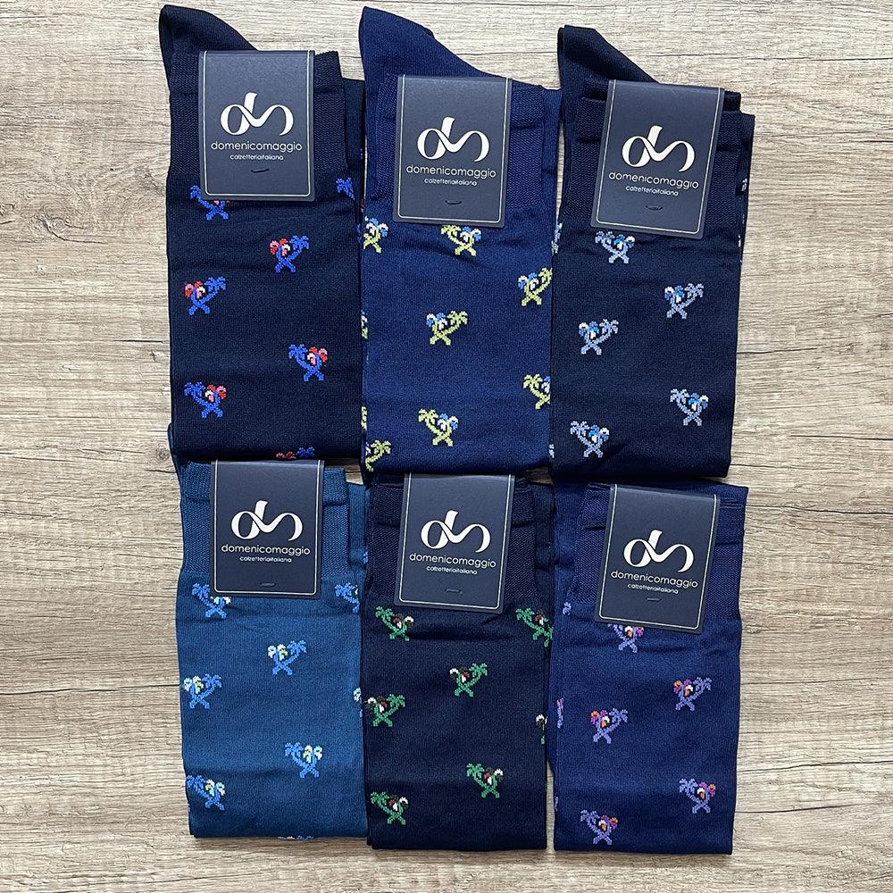 Domenico Maggio Calza Lunga Fantasia da Uomo in Filo Scozia DM455 S88 - Passarelli Biancheria