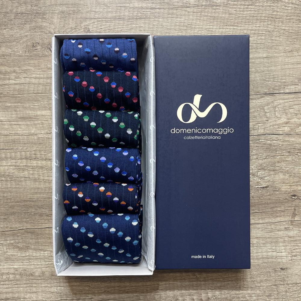 Domenico Maggio Calza Lunga Fantasia da Uomo in Filo Scozia DM459 S88 - Passarelli Biancheria