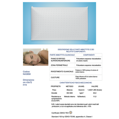 Via Roma 60 Dormirè Guanciale Memory Standard H15 cm NA3858 S32