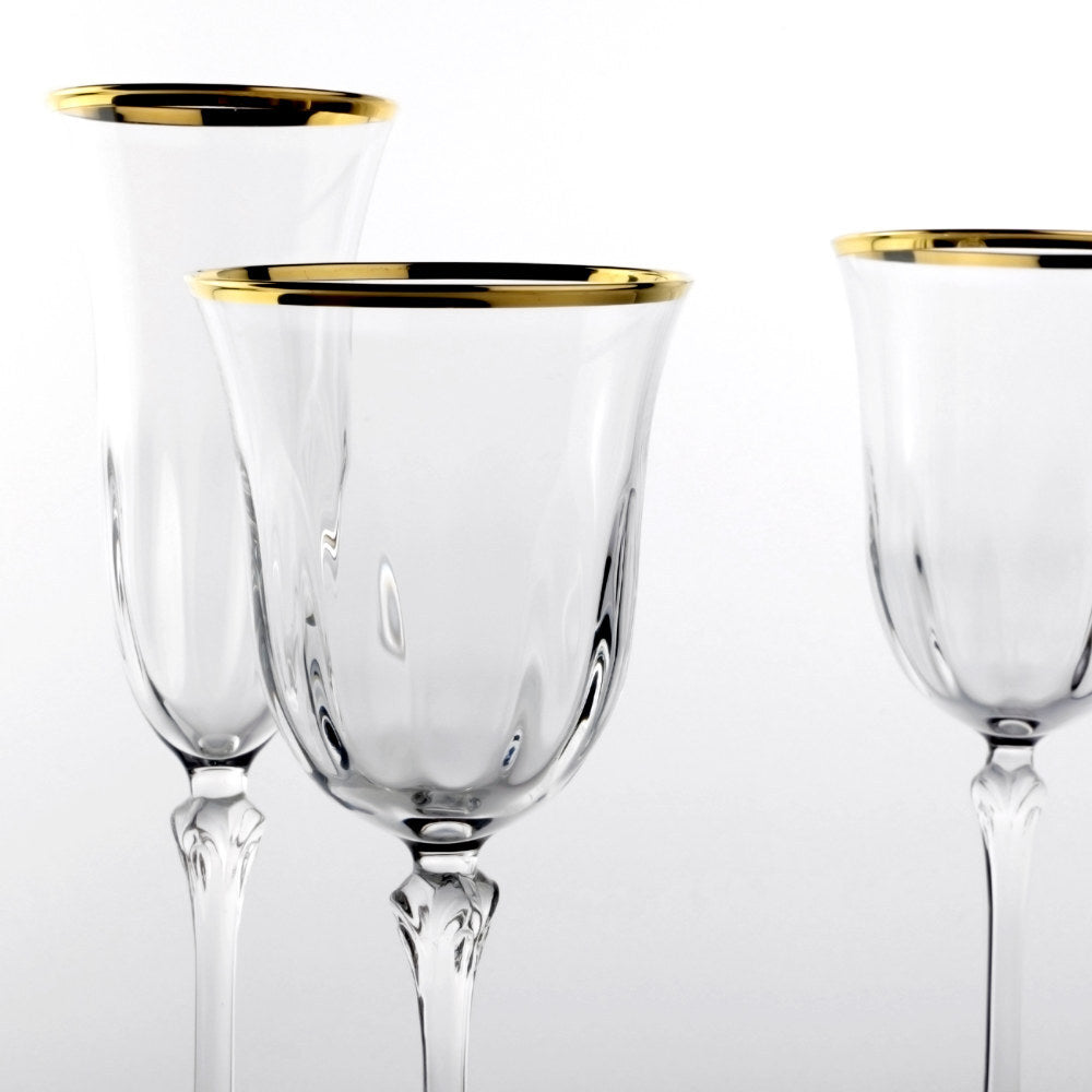 Weissestal Servizio di Calici Dovy Optic Gold da 18 pezzi