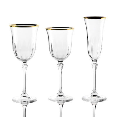Weissestal Servizio di Calici Dovy Optic Gold da 18 pezzi