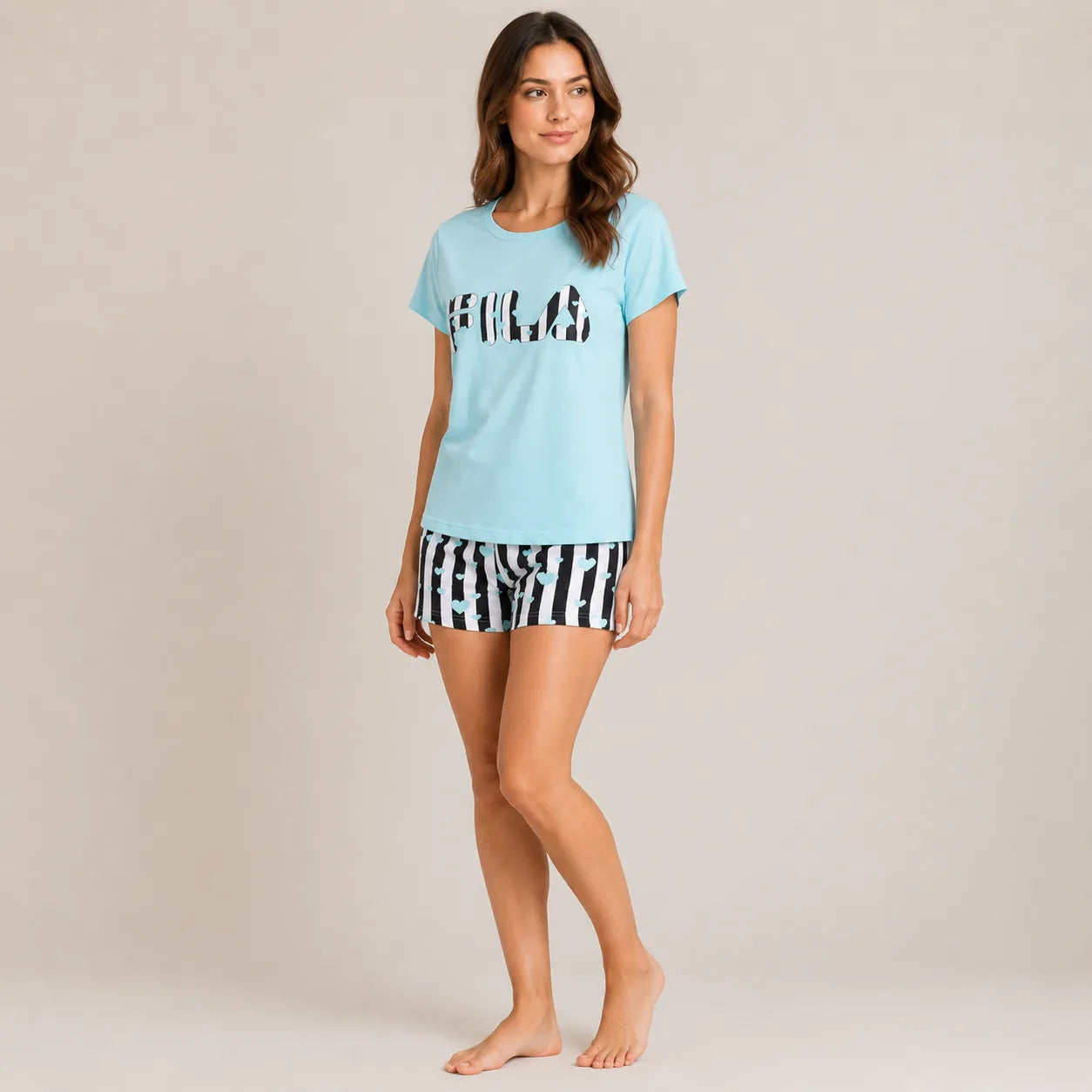 Fila Women's Short Sleeved Summer Pajamas FPS4082 S37 