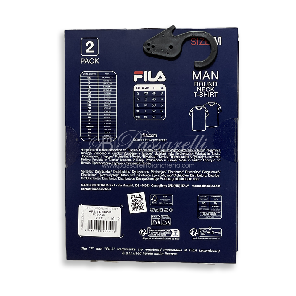 Fila Confezione 2 T-Shirt 100% Cotone Uomo FU5053 2505S14