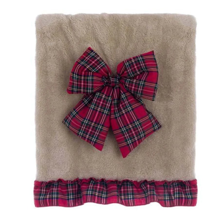 Blanc Mariclò Plaid Scotland Fiocco 140×170cm A38924 Beige