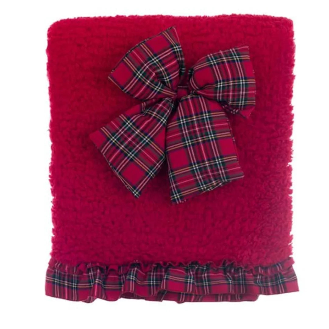 Blanc Mariclò Plaid Scotland Fiocco 140×170cm A38924 Rosso