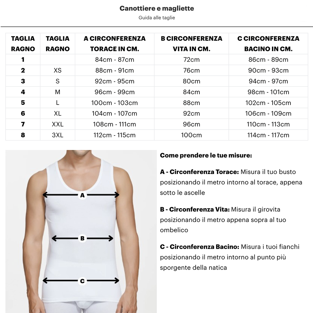 Ragno Canottiera Invernale per Uomo Spalla Larga a Costina in pura lana 004152 S24