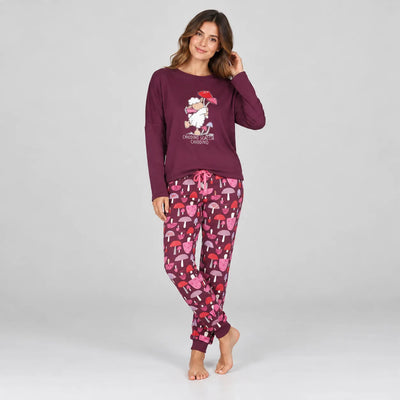 Happy People Pigiama Invernale da donna in Caldo Cotone HEL219