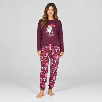 Happy People Pigiama Invernale da donna in Caldo Cotone HEL219