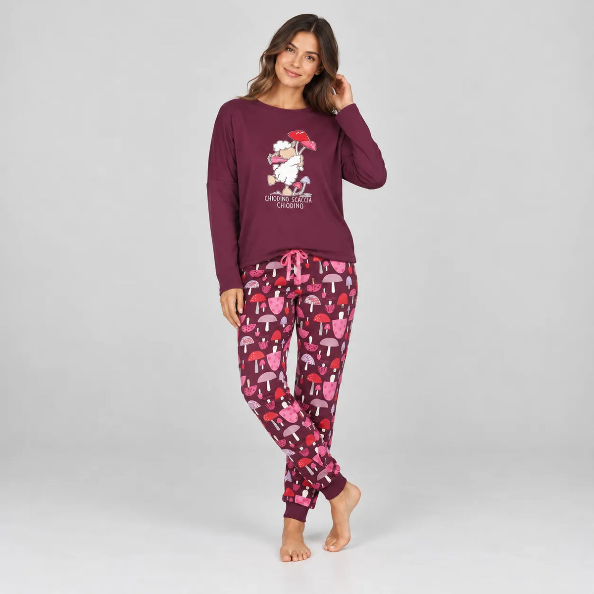 Happy People Pigiama Invernale da donna in Caldo Cotone HEL219