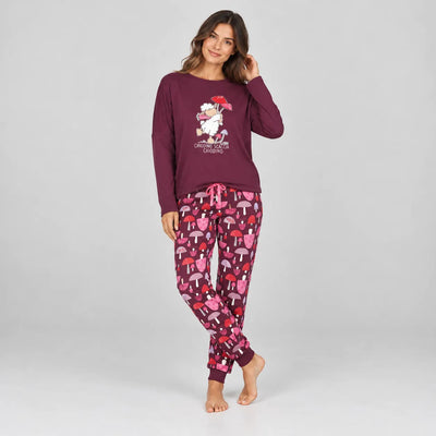 Happy People Pigiama Invernale da donna in Caldo Cotone HEL219