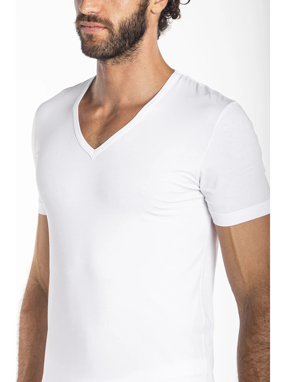 Julipet Maglia Intima da Uomo In Cotone Elastico Scollo a V Maniche Corte Iper JNL121 S23